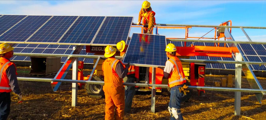 Solar farm site construction